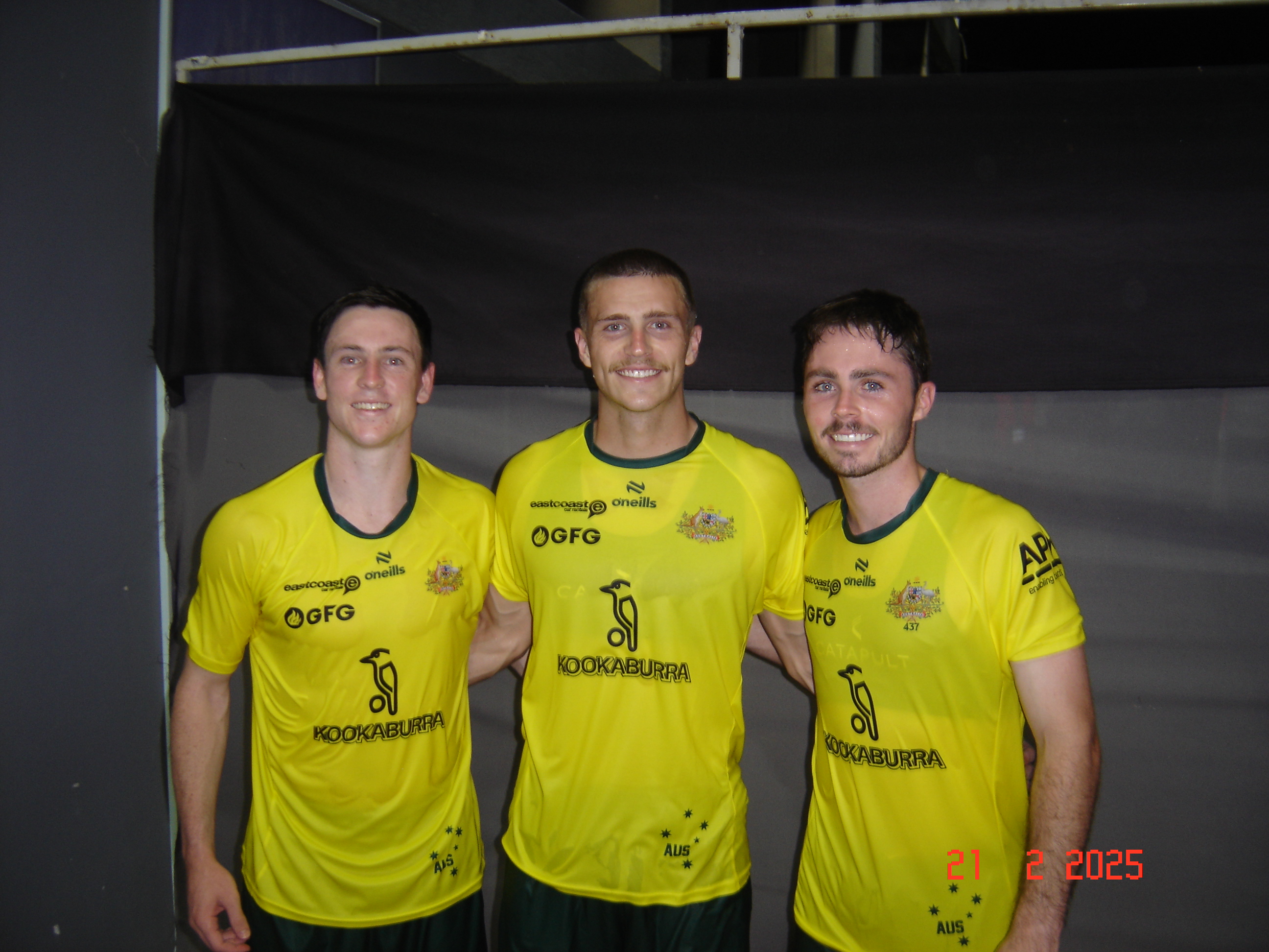 Nathan, Cambell and Jayden in their Kookaburras jerseys